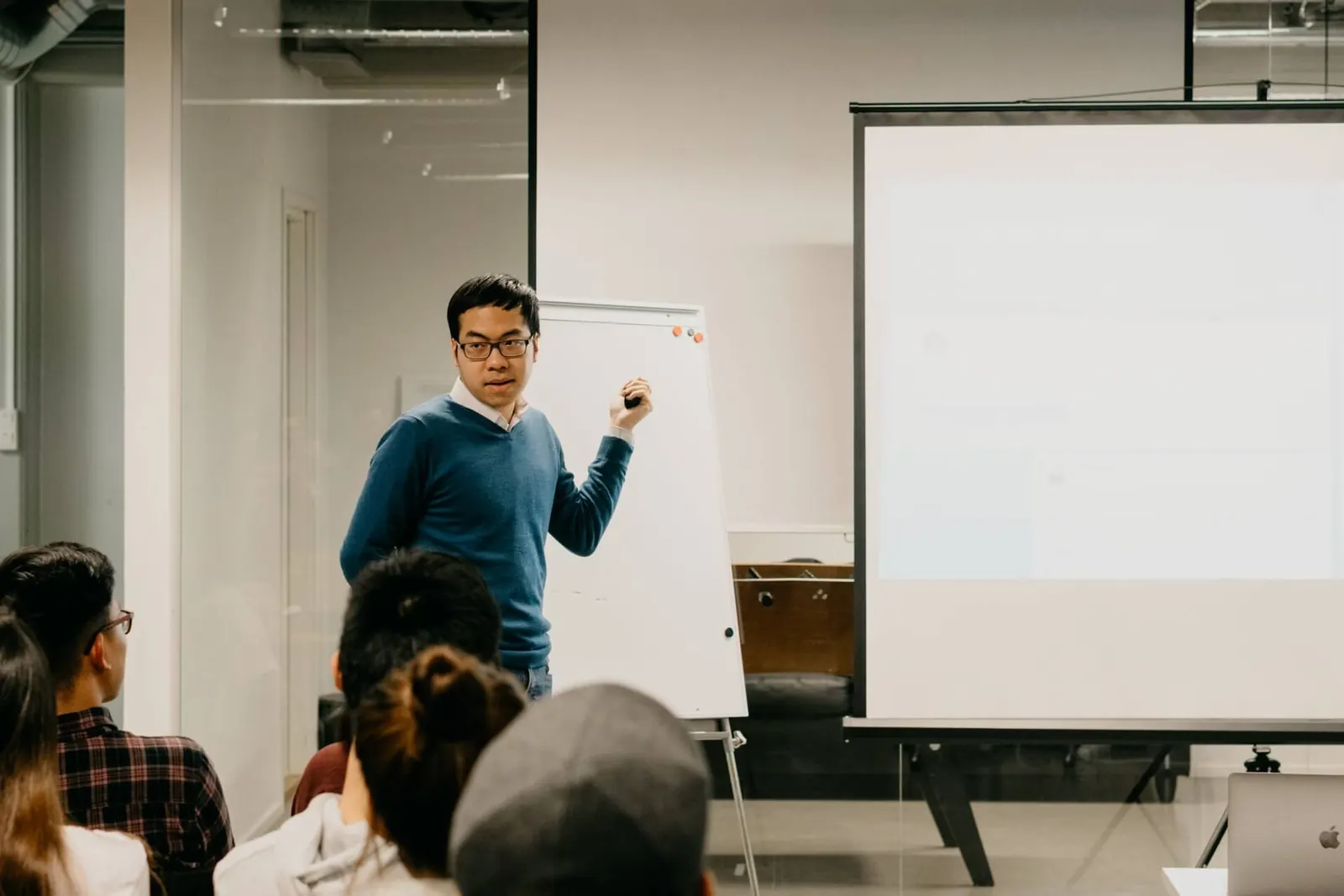 Daniel Nguyen leading a practical business workshop